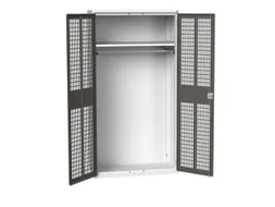 Lockerkast 2000x1050x550mm 1 vak, dubbele ventilatiedeur, RAL7016
