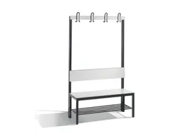 omkleedbank,HxLxD 1650x1000x407mm,HPL wit,frame staal RAL7021