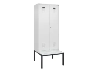 PBM-locker met bank,HxBxD 2120x800x815mm,2vak,vak B 400mm - 2
