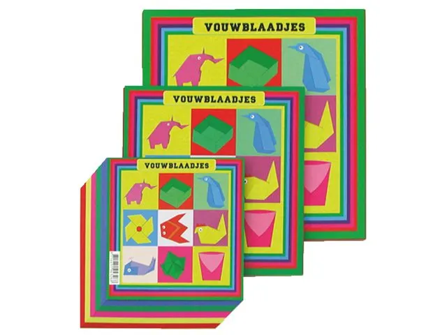 Vouwkarton vierkant 20x20cm 120gram assorti 40 vel