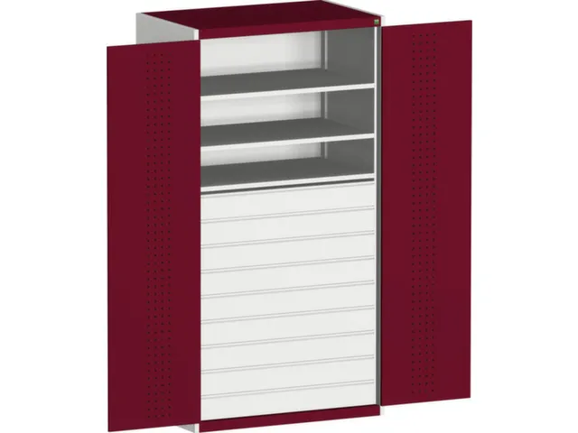 armoire modulaire,HxlxP 2000x1300x650mm,3xtablette en acier,9tiroir(s)