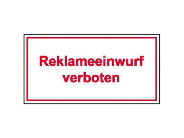 aanwijzingsbord,Geen reclame,PVC,rood/wit,om te verlijmen,HxB 40x100mm
