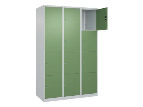 lockerkast,HxBxD 1850x1200x500mm,3x4vakken,vak B 400mm,cil.-slot