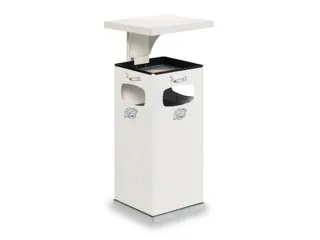 Combi-Asbak Staalplaat Wit 910x395x395mm 3 Inworpopeningen - 1