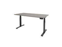 Dextro Plus Zit-sta Bureau Elektrisch 180x90 Licht Grijs 25mm Zwart