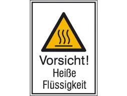 waarschuwings-combibord,v. binnen/buiten,Pas op! Hete vloeistof,PVC