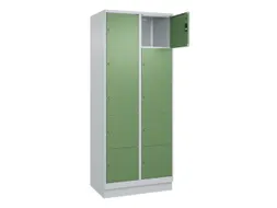 lockerkast,HxBxD 1950x800x500mm,2x5vakken,vak B 400mm,cil.-slot,sokkel