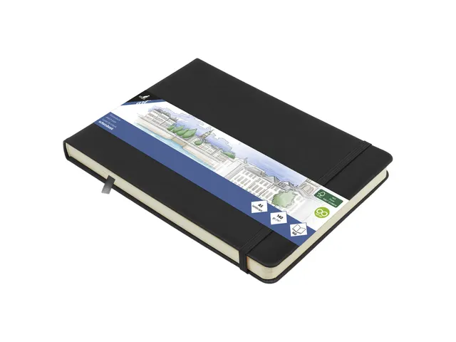 Carnet de croquis PU couverture rigide 80 feuilles A5 paysage noir