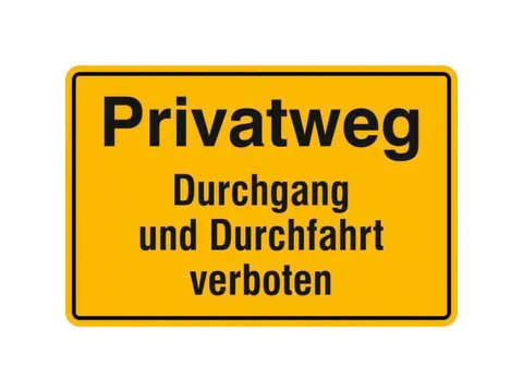 verbodsbord,Eigen weg - Doorgang en doorrit verboden,aluminium gemerkt