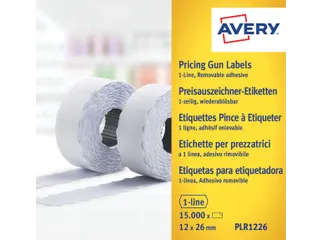 PLR1226 etiket voor prijstang afneembaar 12 x 26mm wit - 1