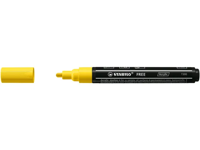 Acrylmarker STABILO Free Acrylic T300 geel 2-3mm