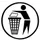 sticker,v. afvalbak,Saubermännchen,zwart