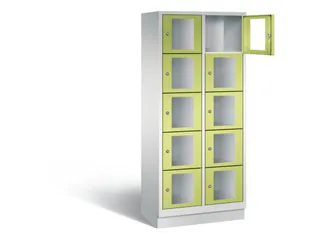 Lockerkast 1800x810x500mm 2x5 vakken Cilinderslot, Sokkel, RDS1108060 - 1