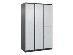 dubbeldekse locker,HxBxD 1850x1200x500mm,3x2vak.,vak B 400mm,cil.-slot