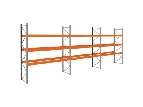 palletstelling,basis+2xaanbouw,HxBxD 3990x11200x1100mm,vakl. 3400kg