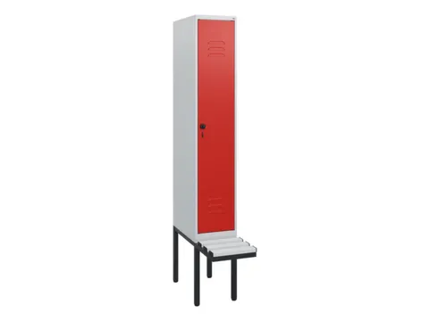 locker met bank,HxBxD 1950x300x815mm,1vak,vak B 300mm,draaigrendel
