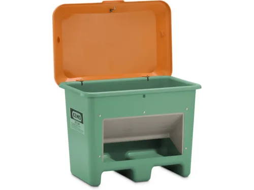 strooigoedbak,200l,HxBxD 690x890x600mm,GVK,groen,deksel oranje