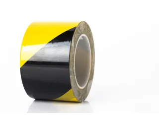 tape,standaardkleur,PVC,geel/zwart,band LxB 30mx75mm - 1
