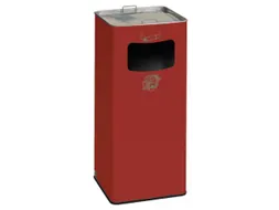 Combi-asbak Hxbxd 700X320X320Mm Vierkant Rood