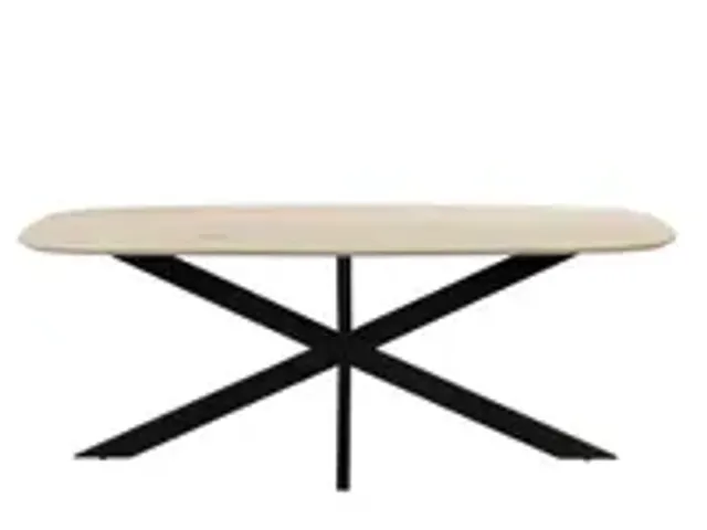 OUTLET Vergadertafel Harper Deens Ovaal 200x100cm Naturel blad met Spi