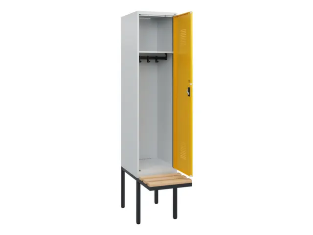 locker met bank,HxBxD 1950x400x815mm,1vak,vak B 400mm,cilinderslot