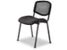 Chaise Visiteur 4 Pieds Tube Ovale Noir Assise Tissu Gris Foncé Dos