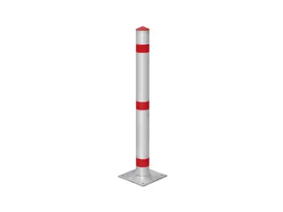 Afzetpaal Ronde Buis Ø 76Mm Vast Bodemplaat Spitse Kop Verzinkt/rood - 1