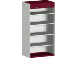 roldeurkast 2000x1050x650mm 4xStalen bodem cil.-slot RAL7035 RAL3004