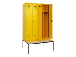 PBM-locker met bank,HxBxD 2120x1200x815mm,4vak,vak B 300mm