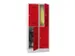 dubbeldekse locker,HxBxD 1850x800x500mm,2x2vak.,RAL7035,front RAL3000