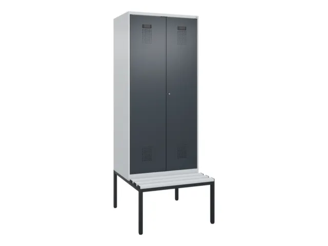 locker met bank,voor scheiding van kleding,HxBxD 2120x800x815mm,2vak