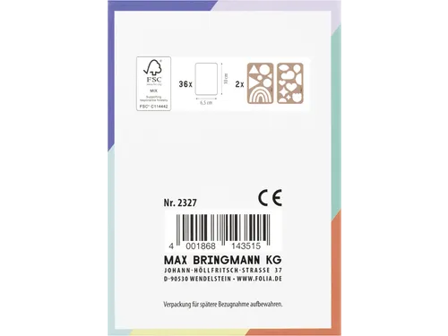 DIY Speelkaarten Folia Blanco 6.5x10cm pak 36 stuks
