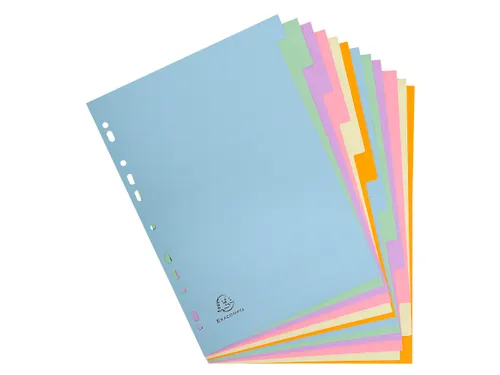 Tabblad recycled kar ton 170g A4 12 tabs