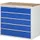ladekast 1035x1145x650mm 5laden cilinderslot RAL7035 RAL5010 beuken