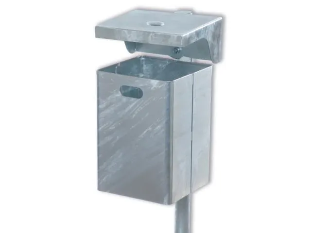 Combi-asbak vast te schroeven 40 liter 420x300x300mm afdak verzinkt