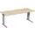 Bureau C-Poot Hxbxd 680-800x1800x800mm Decor Esdoorn Zilverkleurig