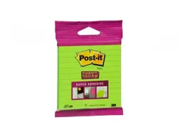 Memoblok 3M Post-it XL-LL Super Sticky 101mmx101mm groen met lijn 70 v