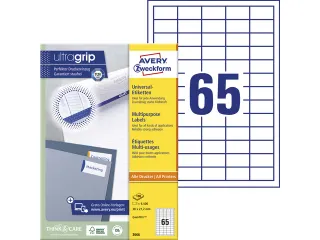 etiket Avery ILK 38x21,2mm 100 vel 65 etiketten per vel wit - 1