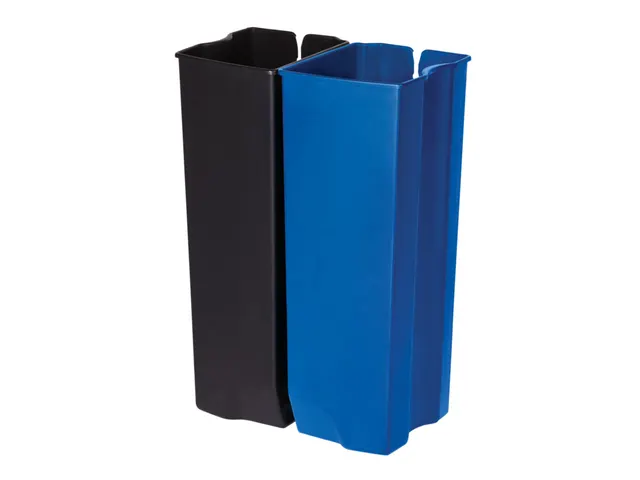 Recycling Binnenbakken 2x25 Liter Front Step Rvs Blauw Zwart