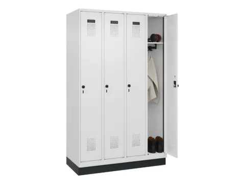 locker,HxBxD 1950x1200x500mm,4vak,vak B 300mm,draaigrendel,sokkel