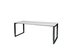 Domino Plus Bureau Hoogte Verstelbaar 2000x800mm Wit 25mm Zwart