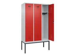 locker,HxBxD 2120x1200x500mm,3vak,vak B 400mm,cil.-slot,voetonderstel