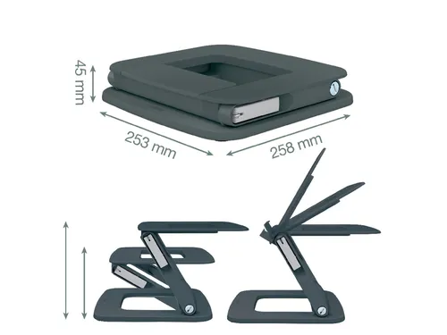 Leitz Ergo Laptopstandaard verstelbare multihoek Grijs