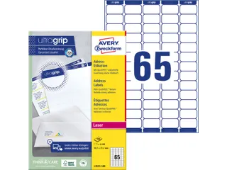 Etiket Avery L7651-25 38.1x21.2mm Laserprinter Wit 6500 stuks - 6