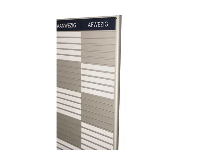 Menoor In-Uit bord 35 namen Aluminium Aanwezig/Afwezig Donkerblauw