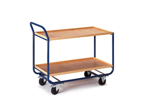 tafelwagen,draagverm. 150kg,2xhouten kist,laadvl. LxB 775x475mm