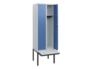 locker met bank,HxBxD 1950x600x815mm,2vak,vak B 300mm,cil.-slot - 2
