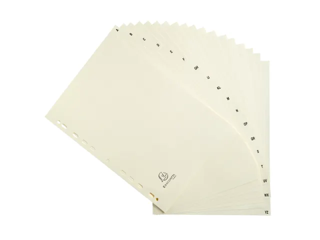 Tabbladen karton 155 g 18 tabs A-Z ivoor