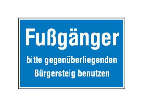 Aanwijzingsbord,Voetganger,Aluminium Gemerkt,Gemoffeld,Blauw/Wit