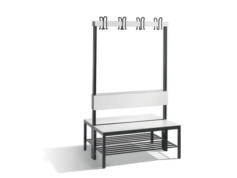 omkleedbank,HxLxD 1650x1000x760mm,HPL wit,frame staal RAL7021